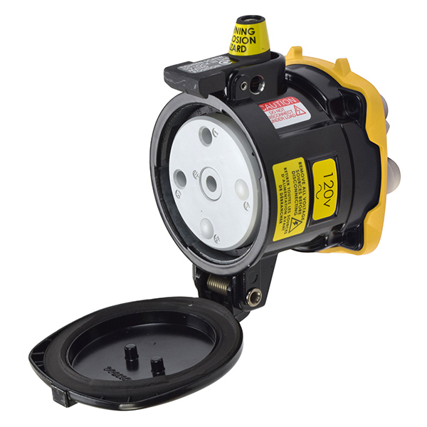 36-64235-C-K16-HAZ - DS100C RECEPTACLE METAL BLACK SIZE 4 TYPE 4X 1P+N+G 100A 120 VAC 60 Hz NO AUX